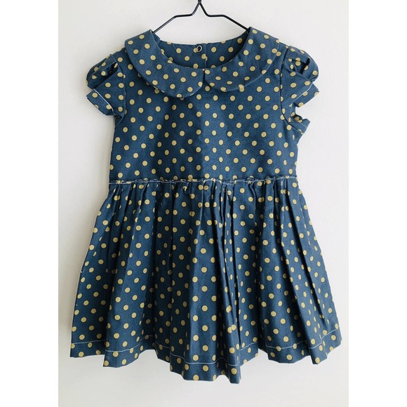 Fleur + and Dot Handmade Childhoods Dress Good Golly Polka Dot Girls Sz 2T USA - Picture 5 of 8